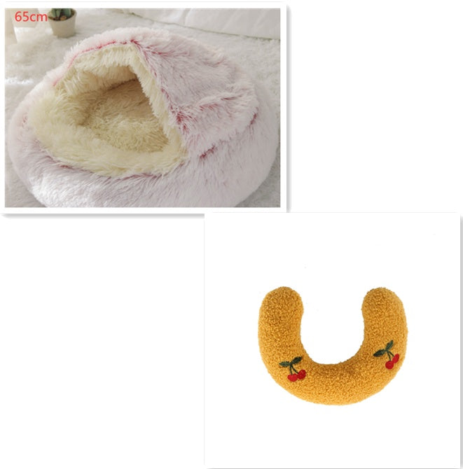 Pet Winter Bed Round Plush Warm Bed