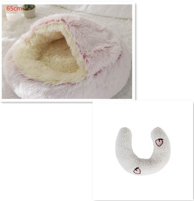 Pet Winter Bed Round Plush Warm Bed