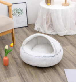 Pet Winter Bed Round Plush Warm Bed