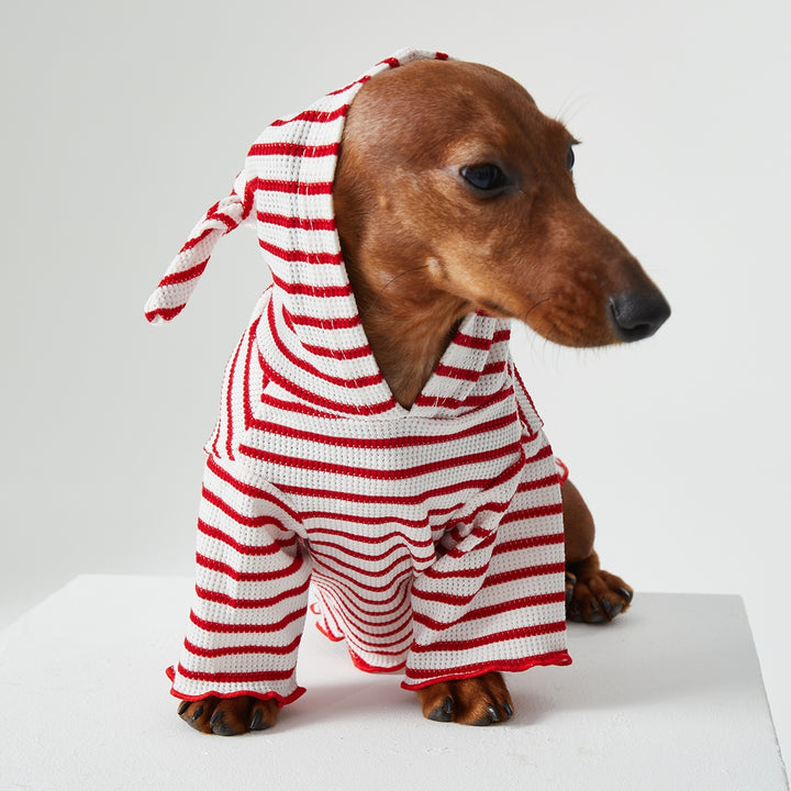 Dog Cat Pet Clothes Striped Hooded