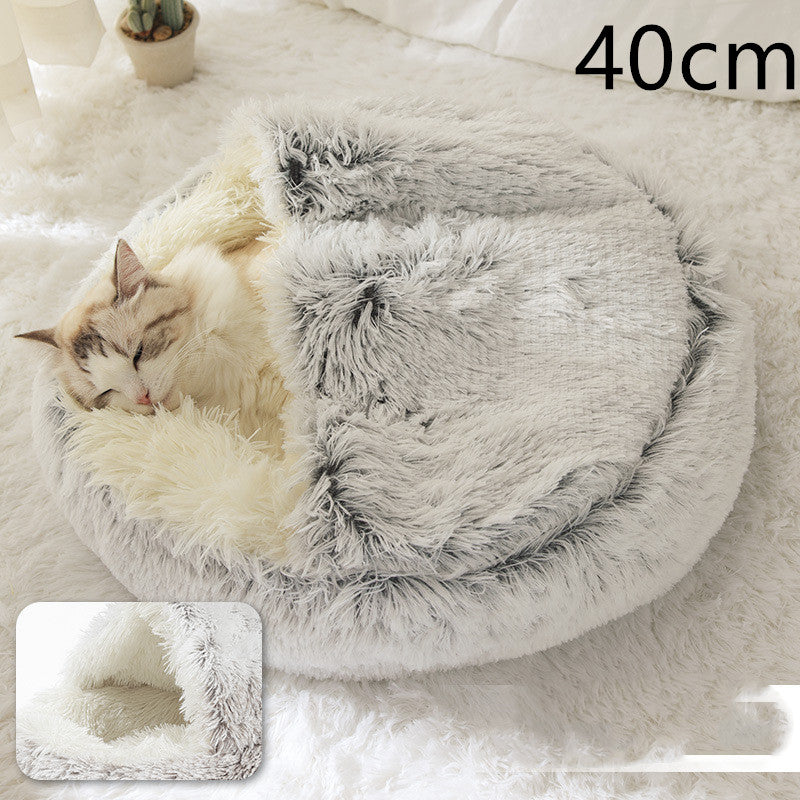 Pet Winter Bed Round Plush Warm Bed