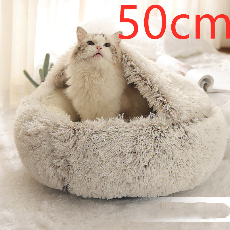 Pet Winter Bed Round Plush Warm Bed