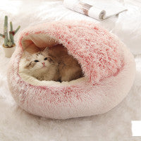 Pet Winter Bed Round Plush Warm Bed