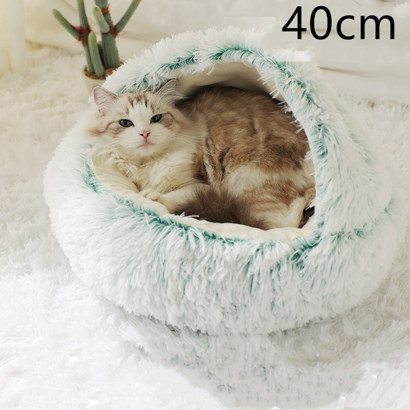 Pet Winter Bed Round Plush Warm Bed