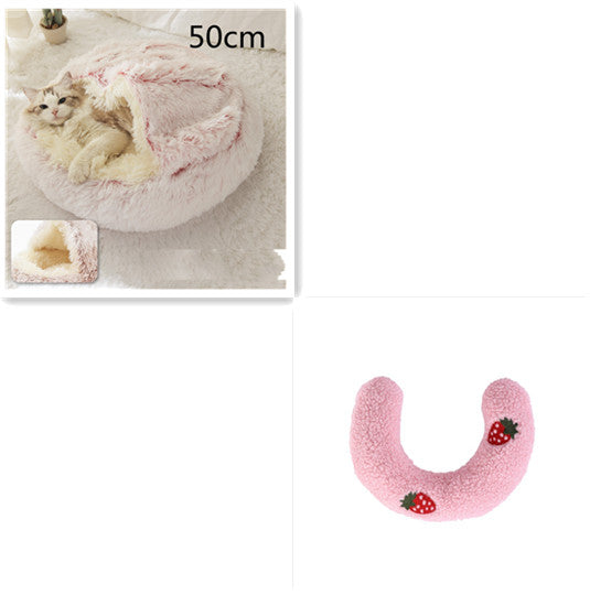 Pet Winter Bed Round Plush Warm Bed