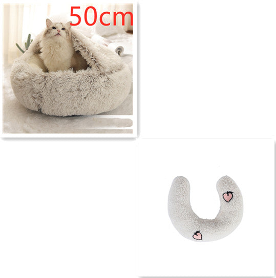 Pet Winter Bed Round Plush Warm Bed