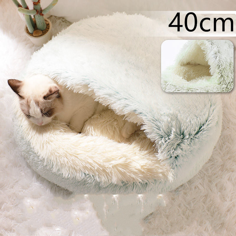 Pet Winter Bed Round Plush Warm Bed