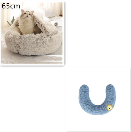 Pet Winter Bed Round Plush Warm Bed