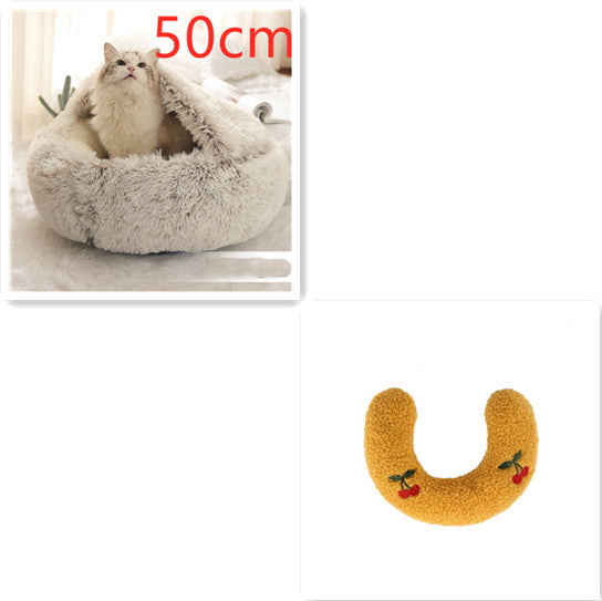 Pet Winter Bed Round Plush Warm Bed