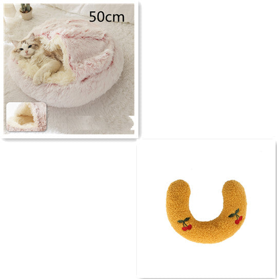 Pet Winter Bed Round Plush Warm Bed