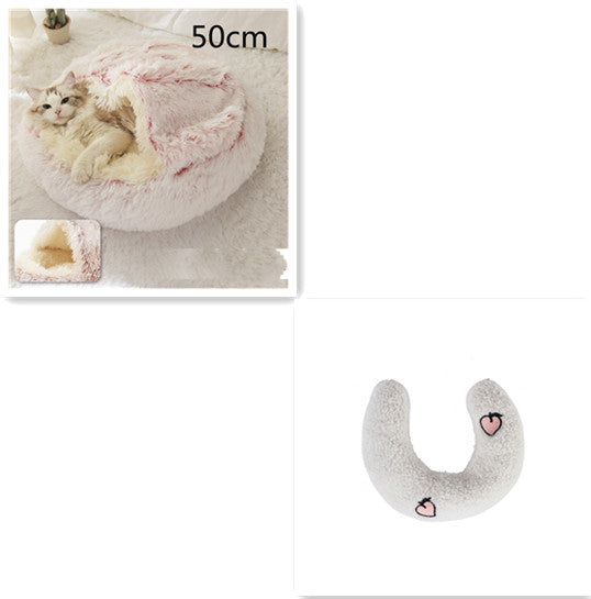 Pet Winter Bed Round Plush Warm Bed