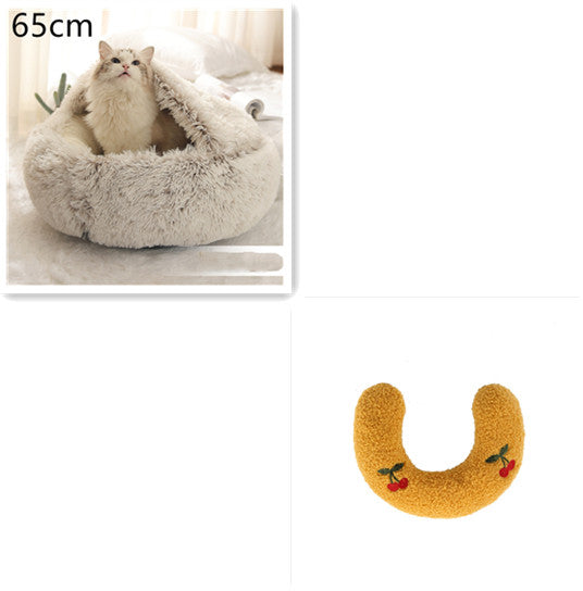 Pet Winter Bed Round Plush Warm Bed