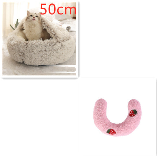 Pet Winter Bed Round Plush Warm Bed