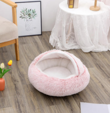 Pet Winter Bed Round Plush Warm Bed