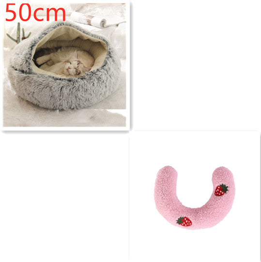 Pet Winter Bed Round Plush Warm Bed