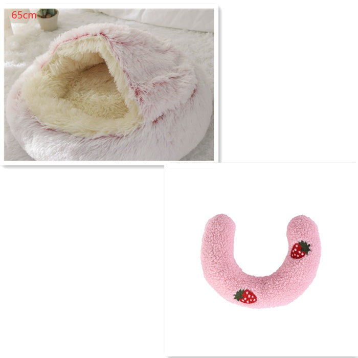 Pet Winter Bed Round Plush Warm Bed