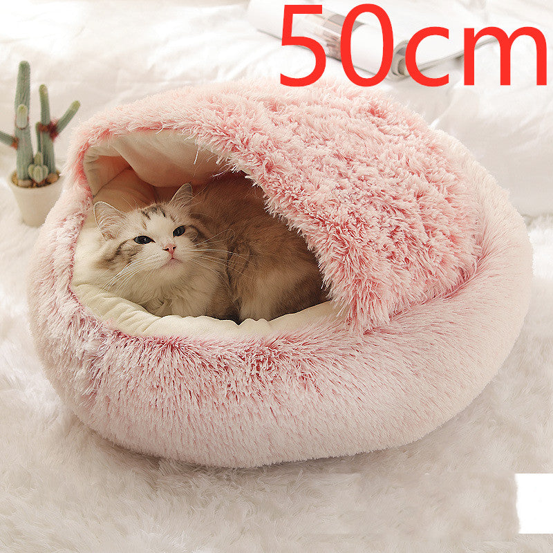 Pet Winter Bed Round Plush Warm Bed