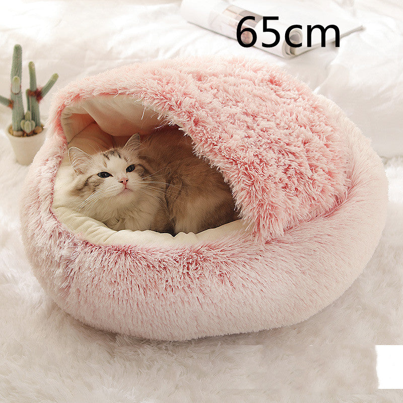 Pet Winter Bed Round Plush Warm Bed