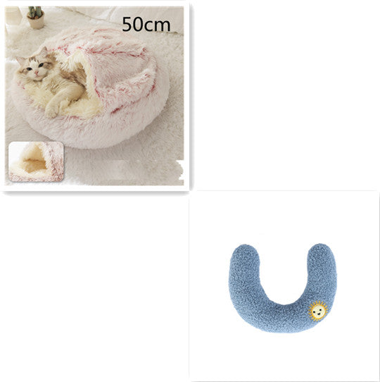 Pet Winter Bed Round Plush Warm Bed