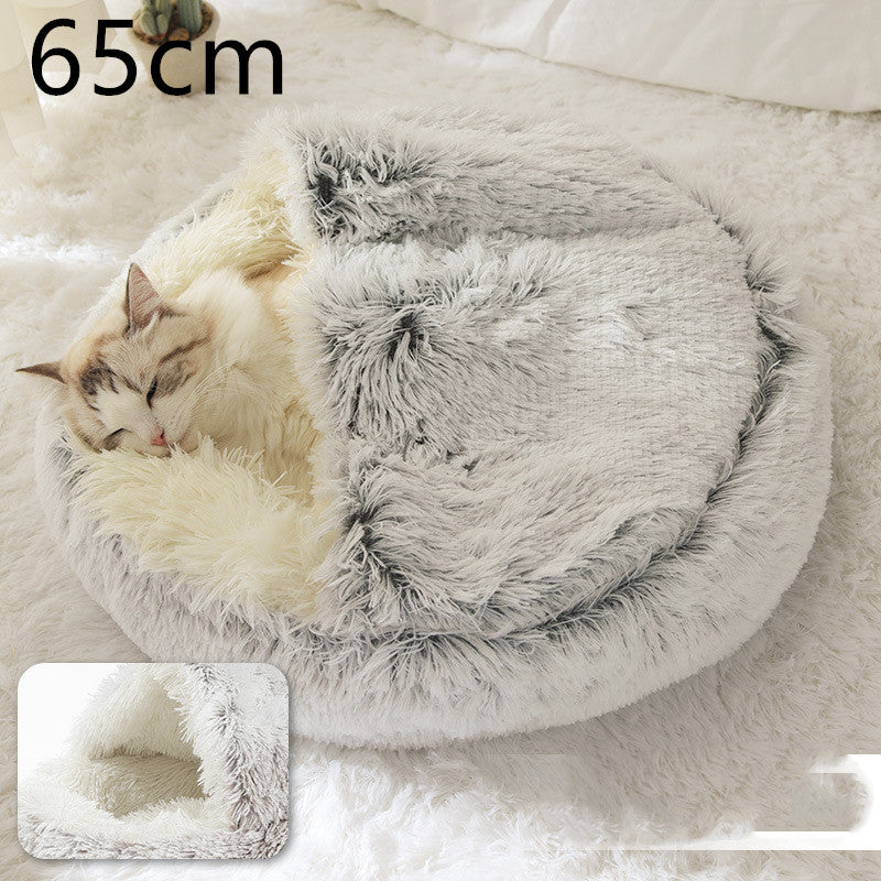 Pet Winter Bed Round Plush Warm Bed