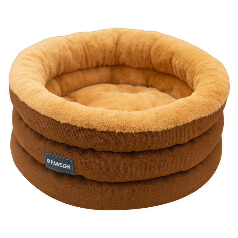 Round Pet Bed Winter Thickened Large Kennel