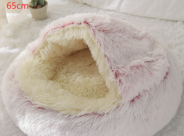Pet Winter Bed Round Plush Warm Bed