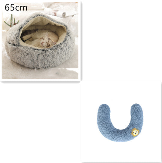 Pet Winter Bed Round Plush Warm Bed