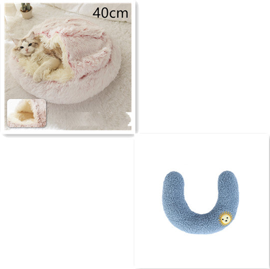 Pet Winter Bed Round Plush Warm Bed