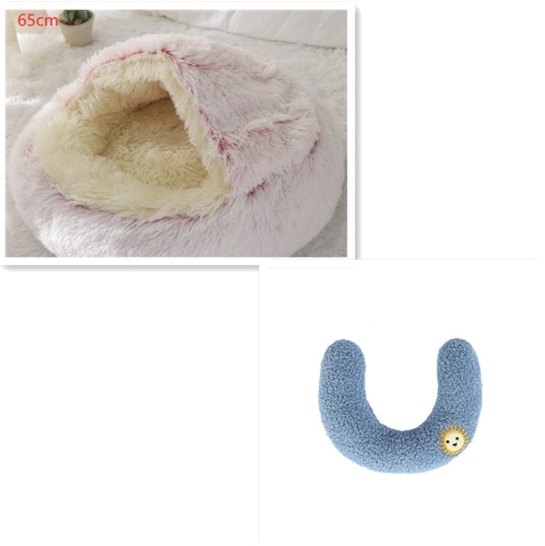 Pet Winter Bed Round Plush Warm Bed