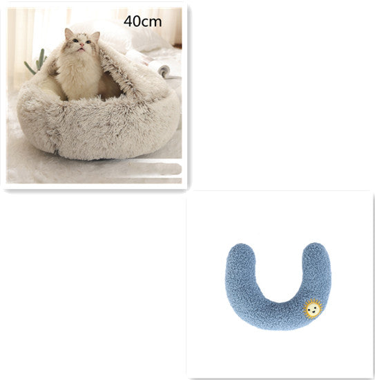 Pet Winter Bed Round Plush Warm Bed