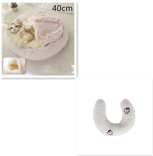 Pet Winter Bed Round Plush Warm Bed