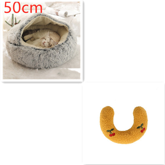 Pet Winter Bed Round Plush Warm Bed