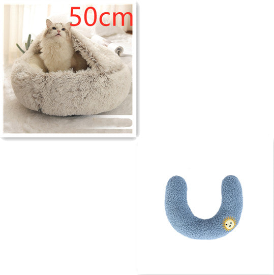 Pet Winter Bed Round Plush Warm Bed