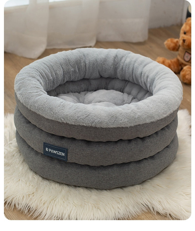 Round Pet Bed Winter Thickened Large Kennel