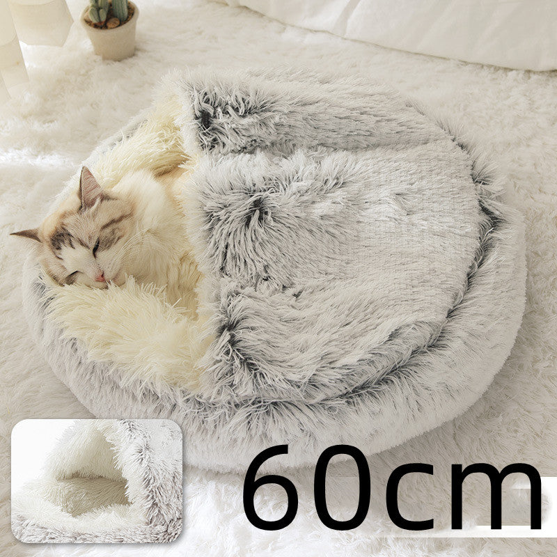 Pet Winter Bed Round Plush Warm Bed