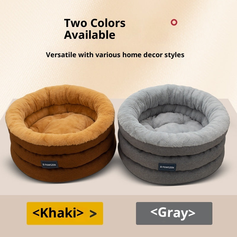 Round Pet Bed Winter Thickened Large Kennel