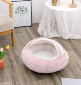 Pet Winter Bed Round Plush Warm Bed