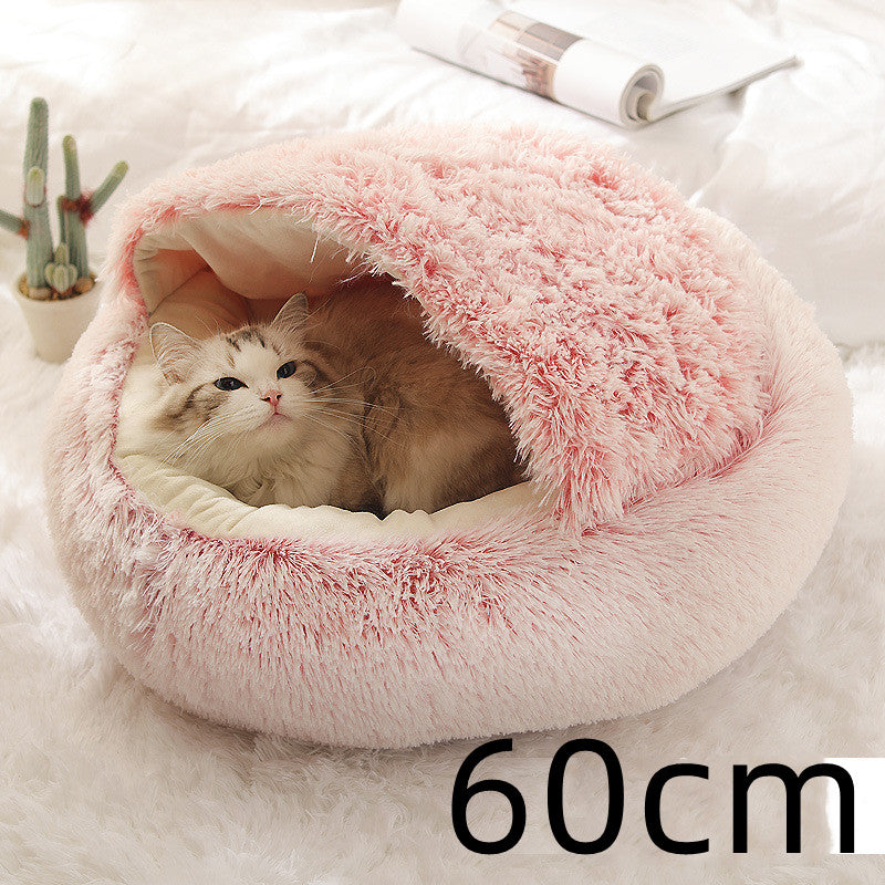 Pet Winter Bed Round Plush Warm Bed
