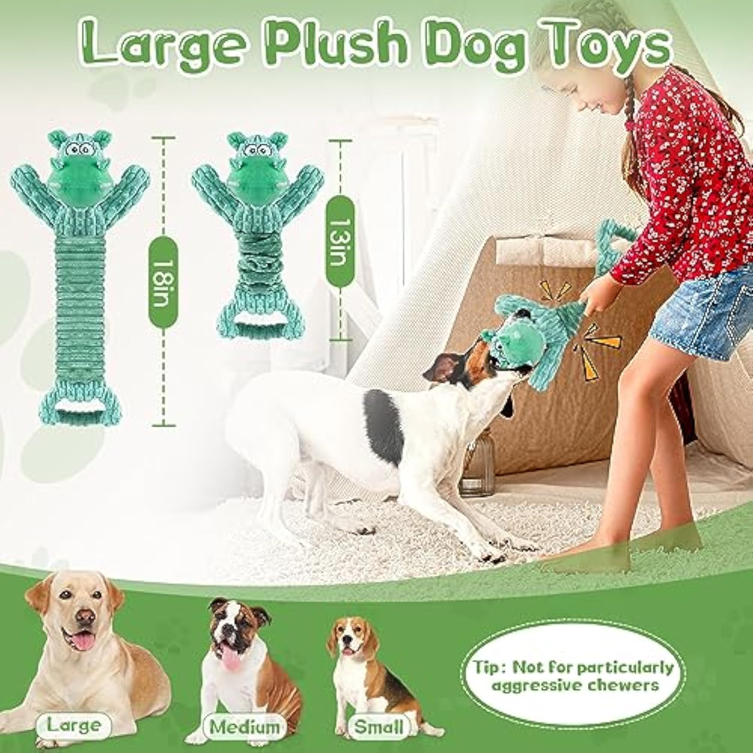 Large Squeaky Plush Dog Toys