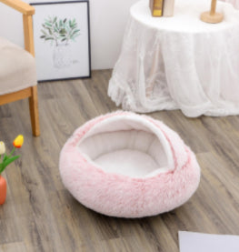 Pet Winter Bed Round Plush Warm Bed