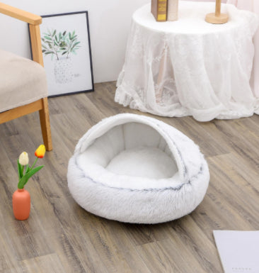 Pet Winter Bed Round Plush Warm Bed