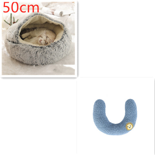 Pet Winter Bed Round Plush Warm Bed