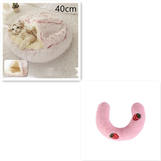 Pet Winter Bed Round Plush Warm Bed